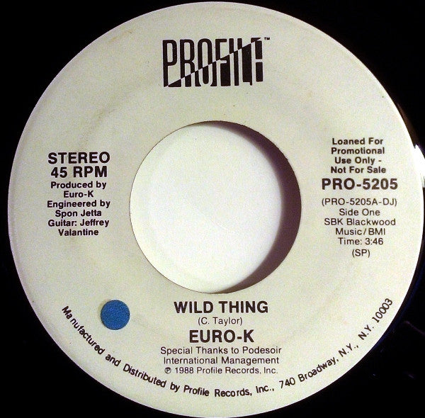Euro-K : Wild Thing (7", Promo)