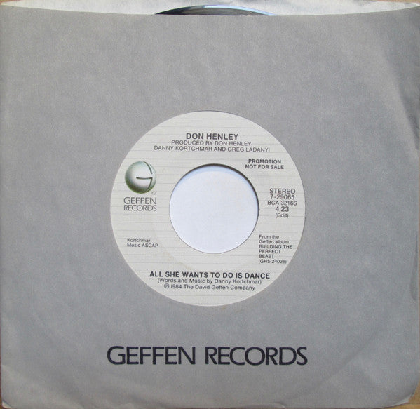 Don Henley : All She Wants To Do Is Dance (7", Single, Promo, Styrene, All)