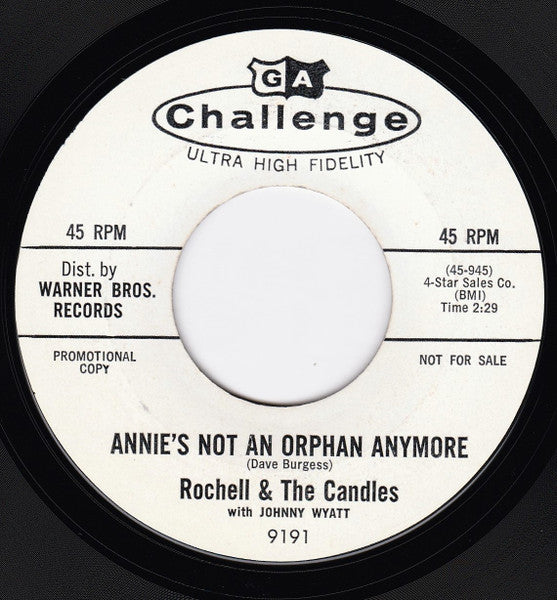 Rochell & The Candles With Johnny Wyatt : Let's Run Away And Get Married (7", Single, Promo, Styrene)