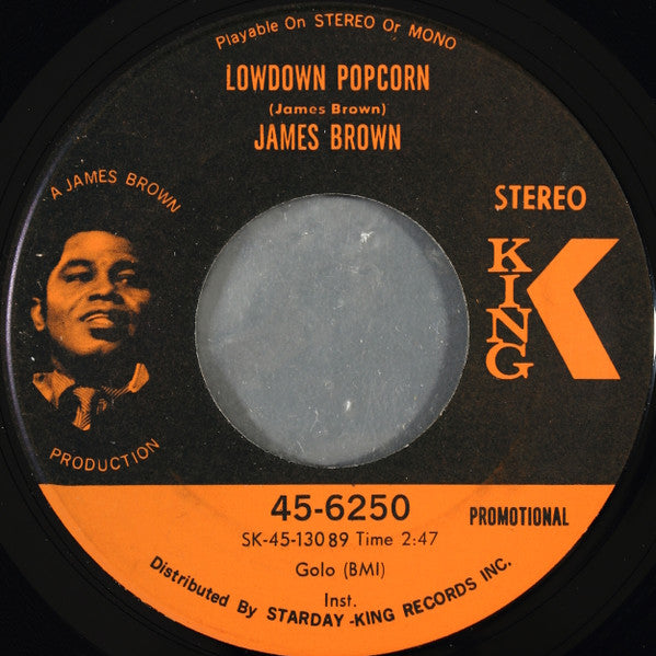 James Brown : Lowdown Popcorn (7", Promo)