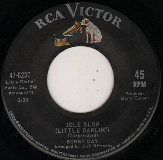 Bobby Day : Down On My Knees / Jole Blon (Little Darlin') (7")
