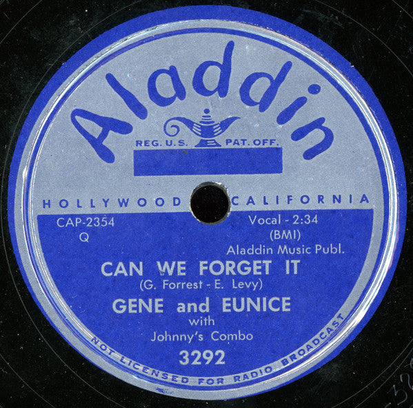 Gene And Eunice With Johnny's Combo : Flim Flam / Can We Forget It (Shellac, 10")