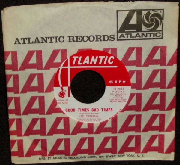 Led Zeppelin : Good Times Bad Times (7", Mono, Promo, SP-)