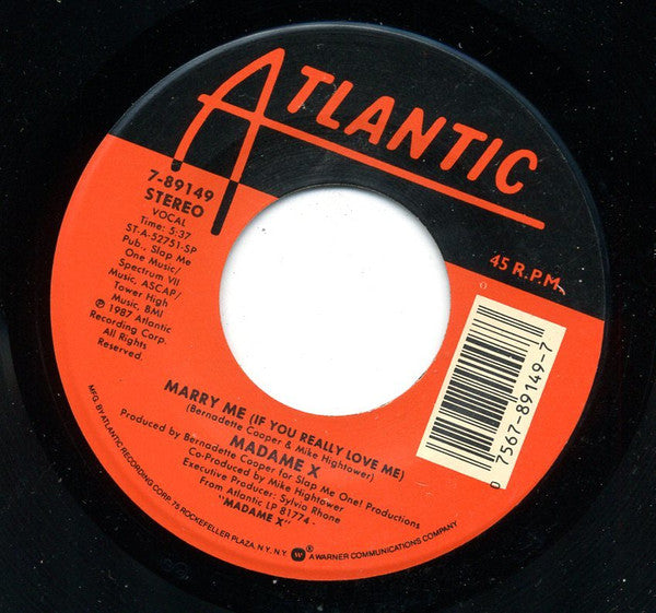 Madame X : I Want Your Body / Marry Me (7", Single)