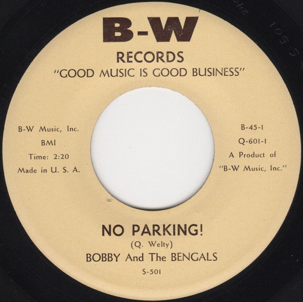 Bobby And The Bengals : Double Rock / No Parking! (7", Single)