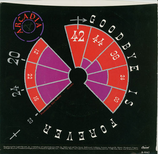 Arcadia (3) : Goodbye Is Forever (7", Single)