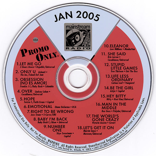 Various : Promo Only Mainstream Radio: January 05 (CD, Comp, Promo)