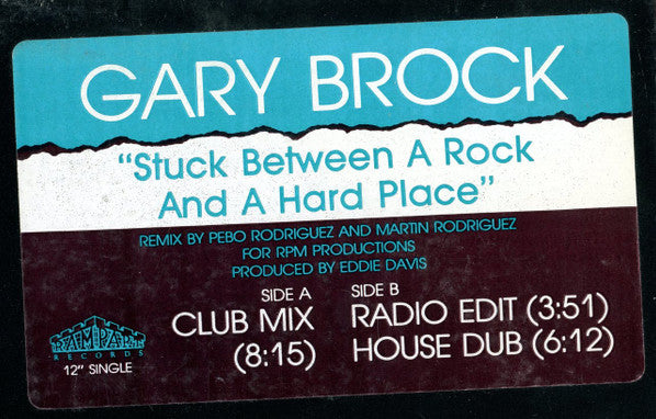 Gary Brock : Stuck Between A Rock And A Hard Place (12", Single, Promo)