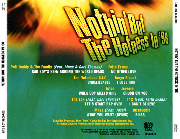 Various : Nothin' But The Hotness In '98 (CD, Comp, Promo)