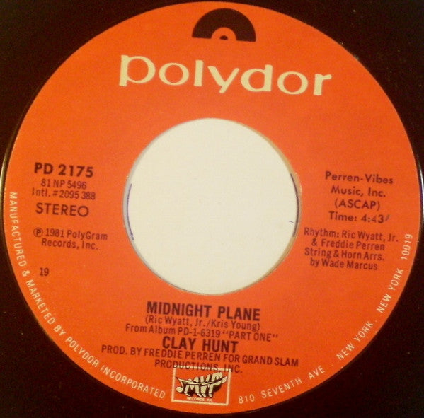 Clay Hunt : Keep Me On Fire (7", Styrene)