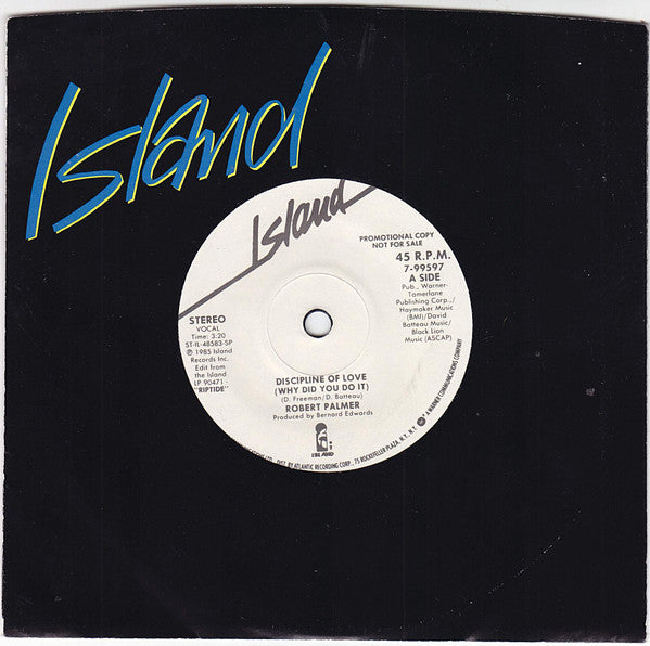 Robert Palmer : Discipline Of Love (7", Single, Promo)