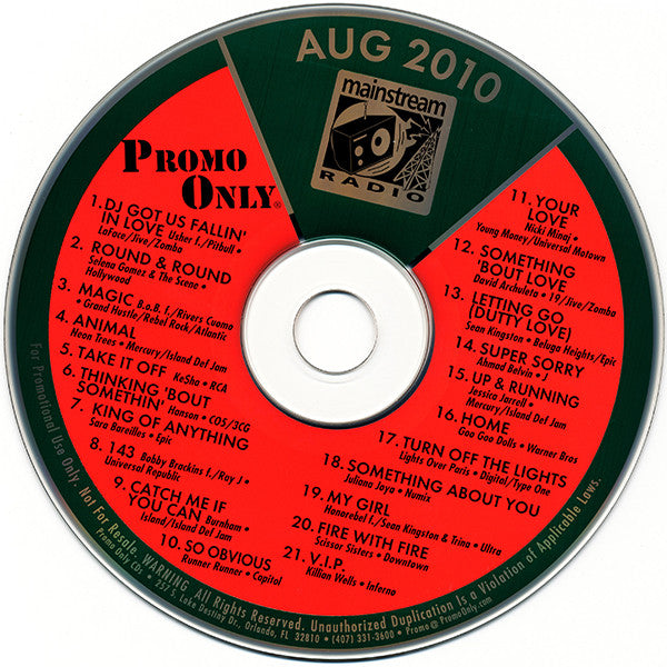Various : Promo Only Mainstream Radio: August 2010 (CD, Comp, Promo)