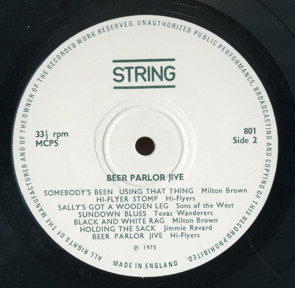 Various : Beer Parlor Jive - Western Swing - 1935-1941 (LP, Comp, Mono)