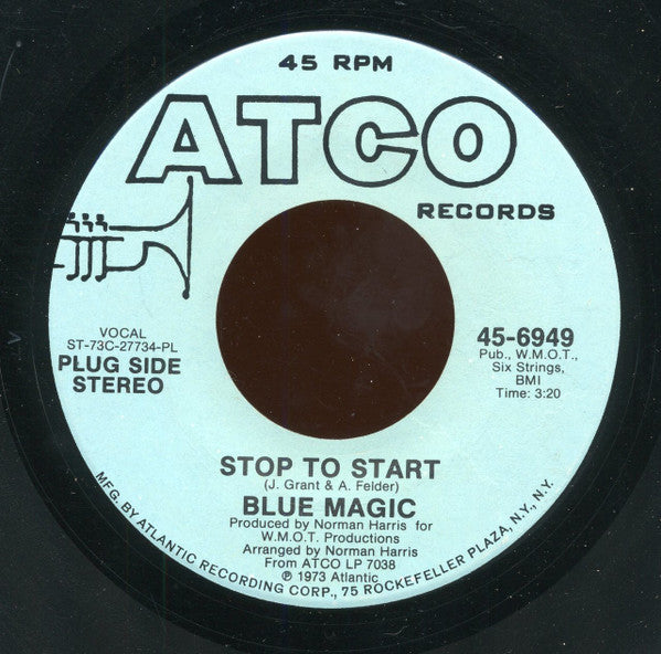 Blue Magic : Stop To Start (7", Mono, Promo, PL )