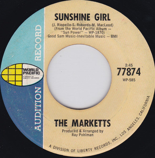 The Marketts : Sun Power (7", Mono, Promo, Rai)