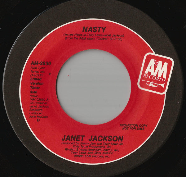 Janet Jackson : Nasty (7", Single, Promo, B)