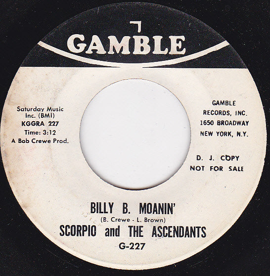 Scorpio And The Ascendants : Billy B. Moanin (7", Single, Promo)