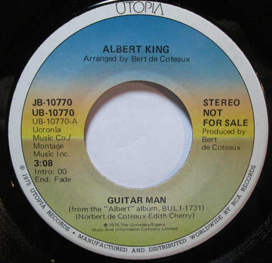 Albert King : Guitar Man / Rub My Back (7", Promo)