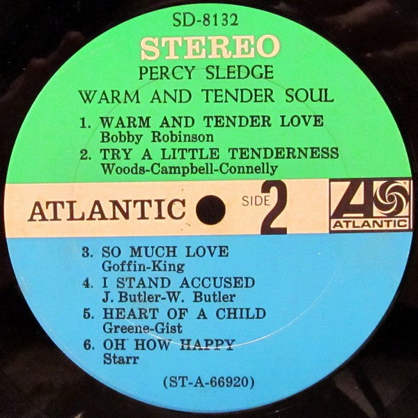 Percy Sledge : Warm & Tender Soul (LP, Album, RP)