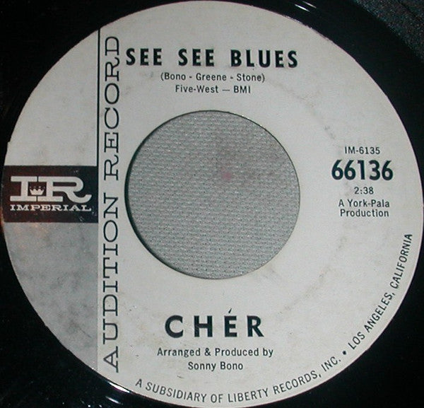 Cher : Where Do You Go (7", Single, Promo, Styrene)