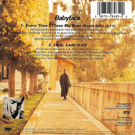 Babyface : Every Time I Close My Eyes (CD, Single)