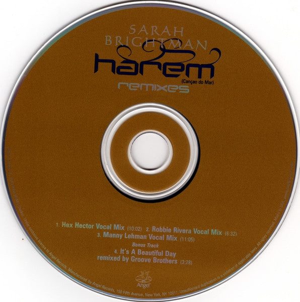 Sarah Brightman : Harem (Canção Do Mar) Remixes (CD, Maxi)