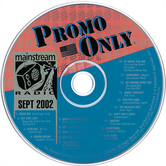 Various : Promo Only Mainstream Radio: September 2002 (CD, Comp, Promo)