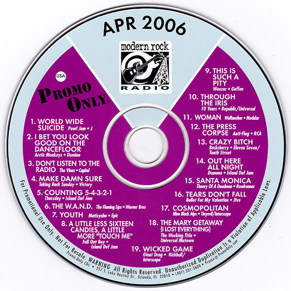 Various : Promo Only Modern Rock Radio: April 2006 (CD, Comp, Promo)