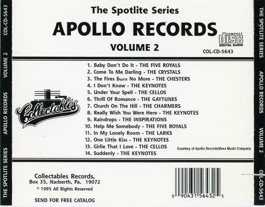 Various : Spotlite On Apollo Records, Volume 2 (CD, Comp)
