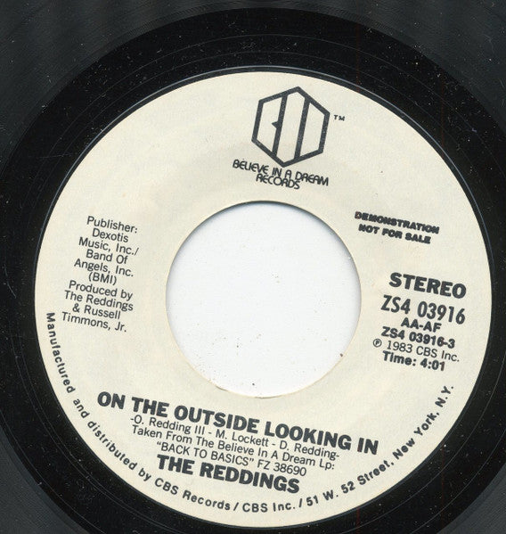 The Reddings : On The Outside Looking In (7", Promo)