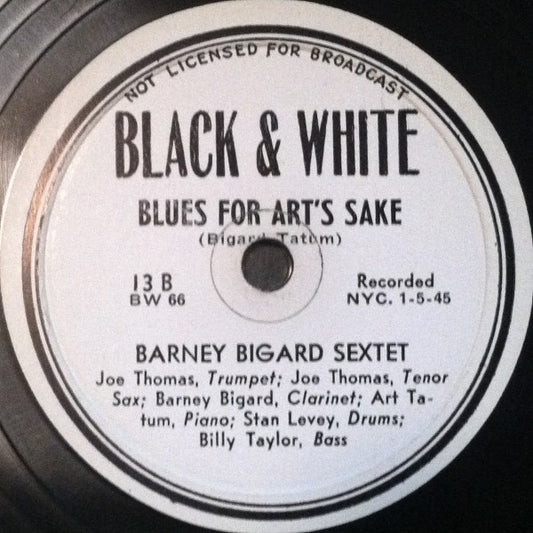 Barney Bigard Sextet : Sweet Marijuana Brown / Blues For Art's Sake (Shellac, 10")