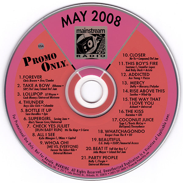 Various : Promo Only Mainstream Radio: May 08 (CD, Comp, Promo)