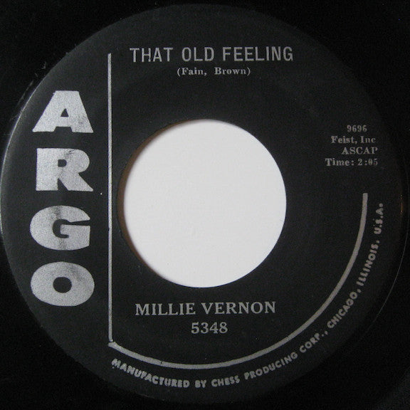 Millie Vernon : Bloodshot Eyes / That Old Feeling (7")