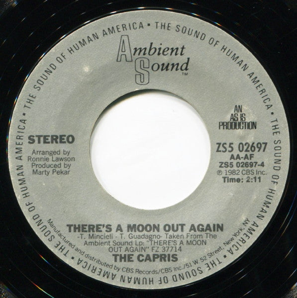 The Capris : Morse Code Of Love / There's A Moon Out Again (7", Styrene)
