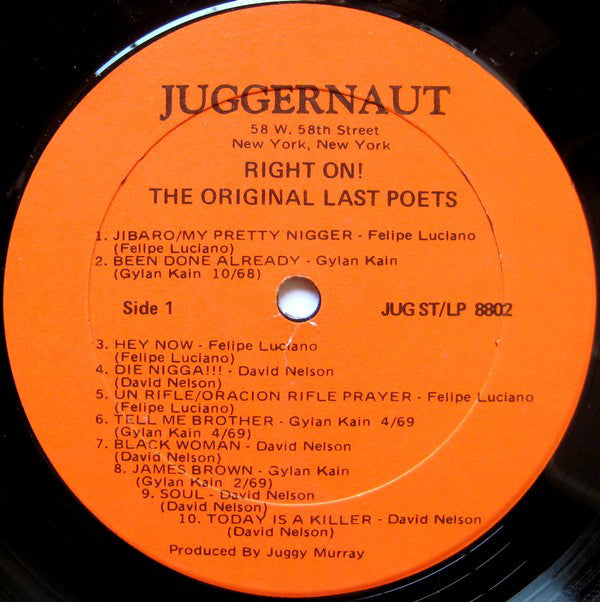 The Last Poets : Right On! (Original Soundtrack) (LP, Album)