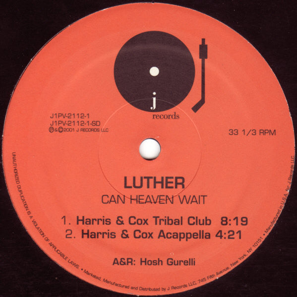 Luther Vandross : Can Heaven Wait (2x12")