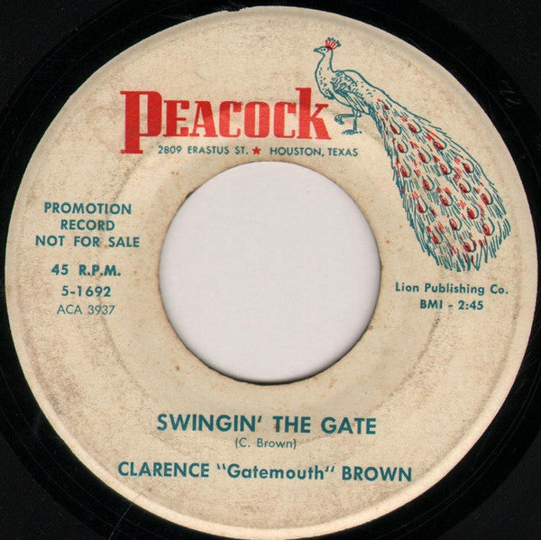 Clarence "Gatemouth" Brown : Just Before Dawn / Swingin' The Gate (7", Promo)