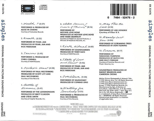 Various : Singles (Original Motion Picture Soundtrack) (CD, Comp, Pit)