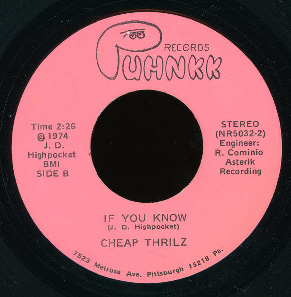 Cheap Thrilz : So Long, Babylon / If You Know (7")