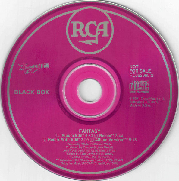 Black Box : Fantasy (CD, Single, Promo)