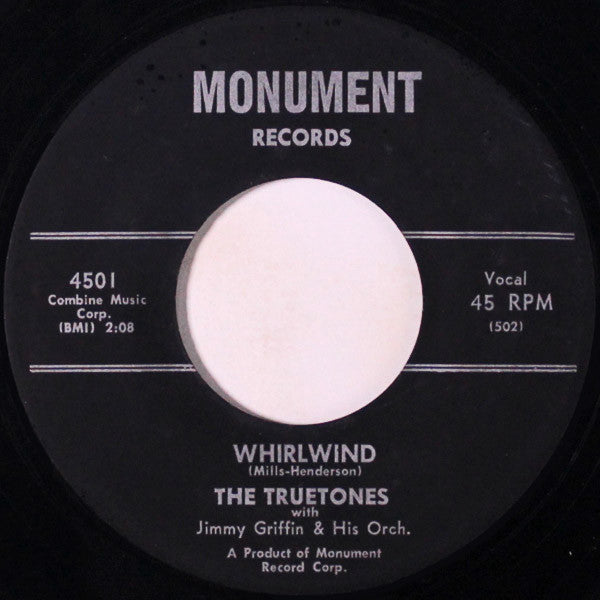 The True Tones With Jimmy Griffin & His Orchestra : Honey, Honey / Whirlwind (7")