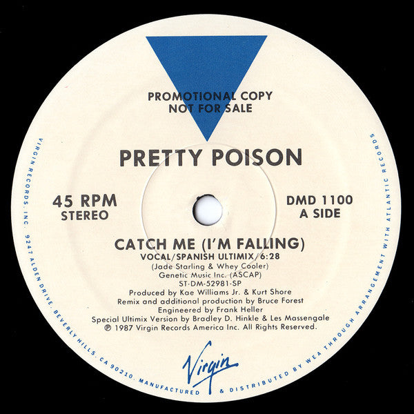 Pretty Poison : Catch Me (I'm Falling) (12", Promo)