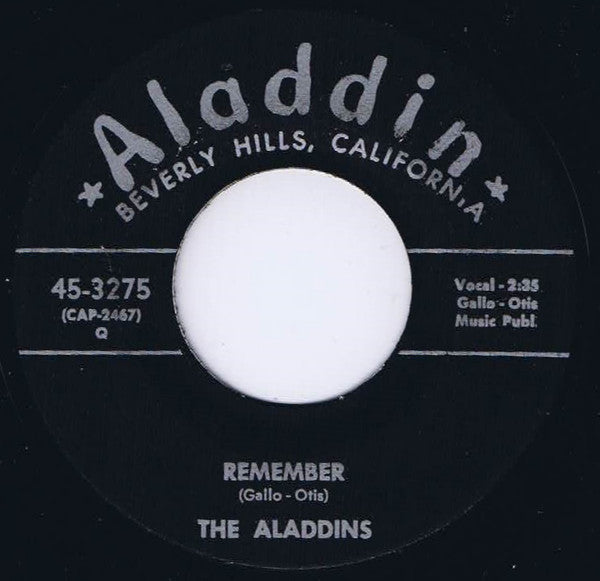 The Aladdins (2) : Cry, Baby, Cry / Remember (7", RE, Unofficial)