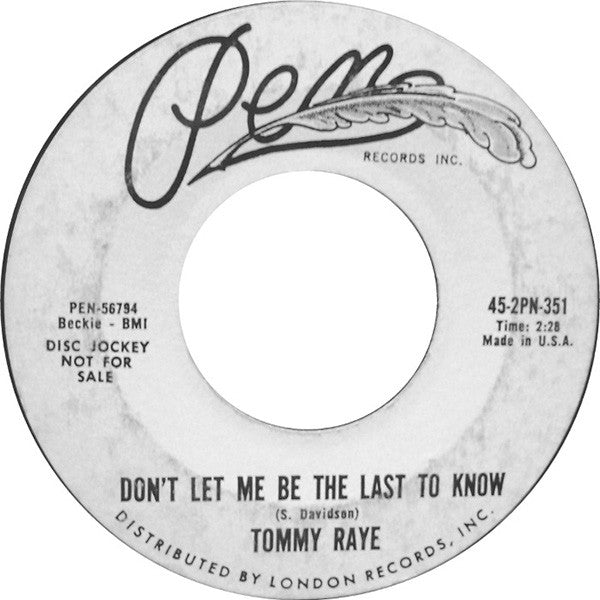 Tommy Raye : You Don't Love Me (7", Single, Promo)