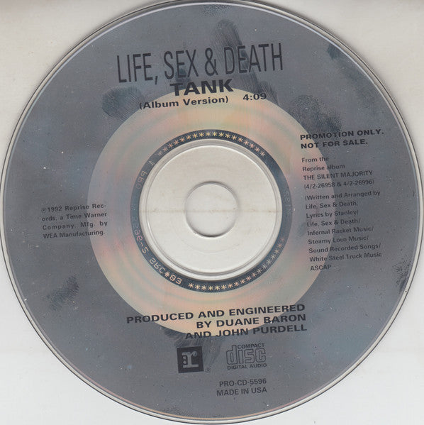 Life Sex & Death : Tank (CD, Single, Promo)