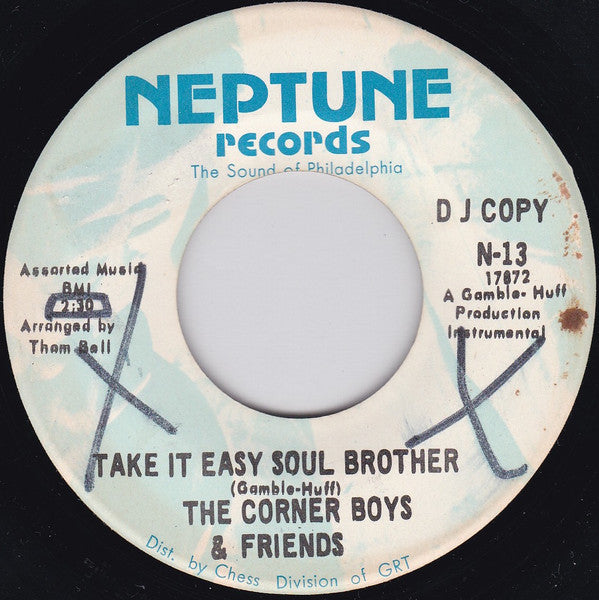 The Corner Boys (2) : Gang War (Don't Make No Sense) / Take It Easy Soul Brother (7", Single, Promo)