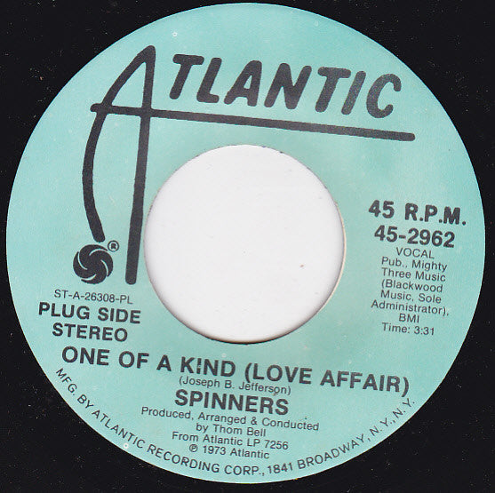 Spinners : One Of A Kind (Love Affair) (7", Single, Promo)