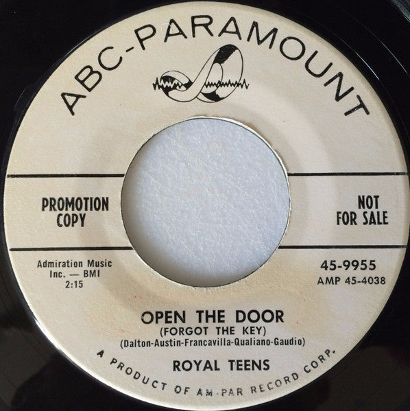 The Royal Teens : My Kind Of Dream / Open The Door (Forgot The Key) (7", Promo)