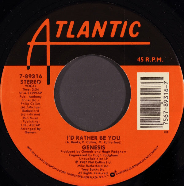 Genesis : In Too Deep (7", Single, SP )