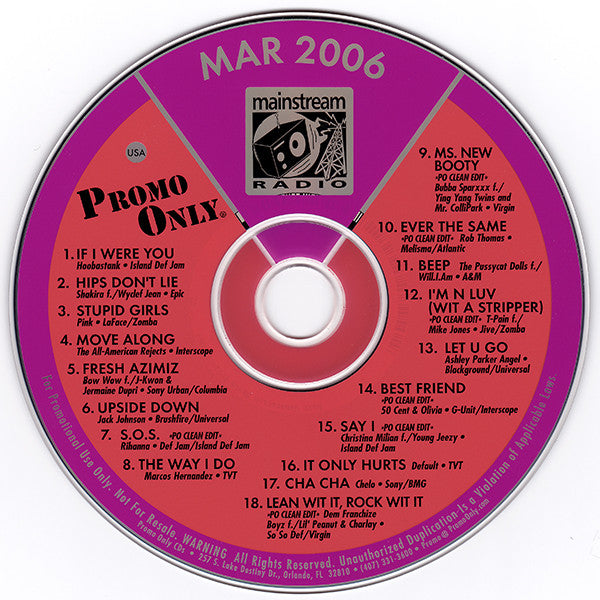 Various : Promo Only Mainstream Radio: March 06 (CD, Comp, Promo)